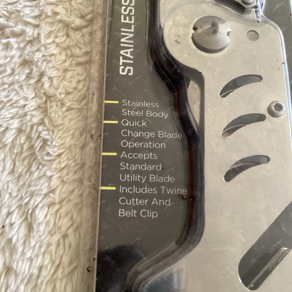 Stainless folding utility knife no DG hardware
