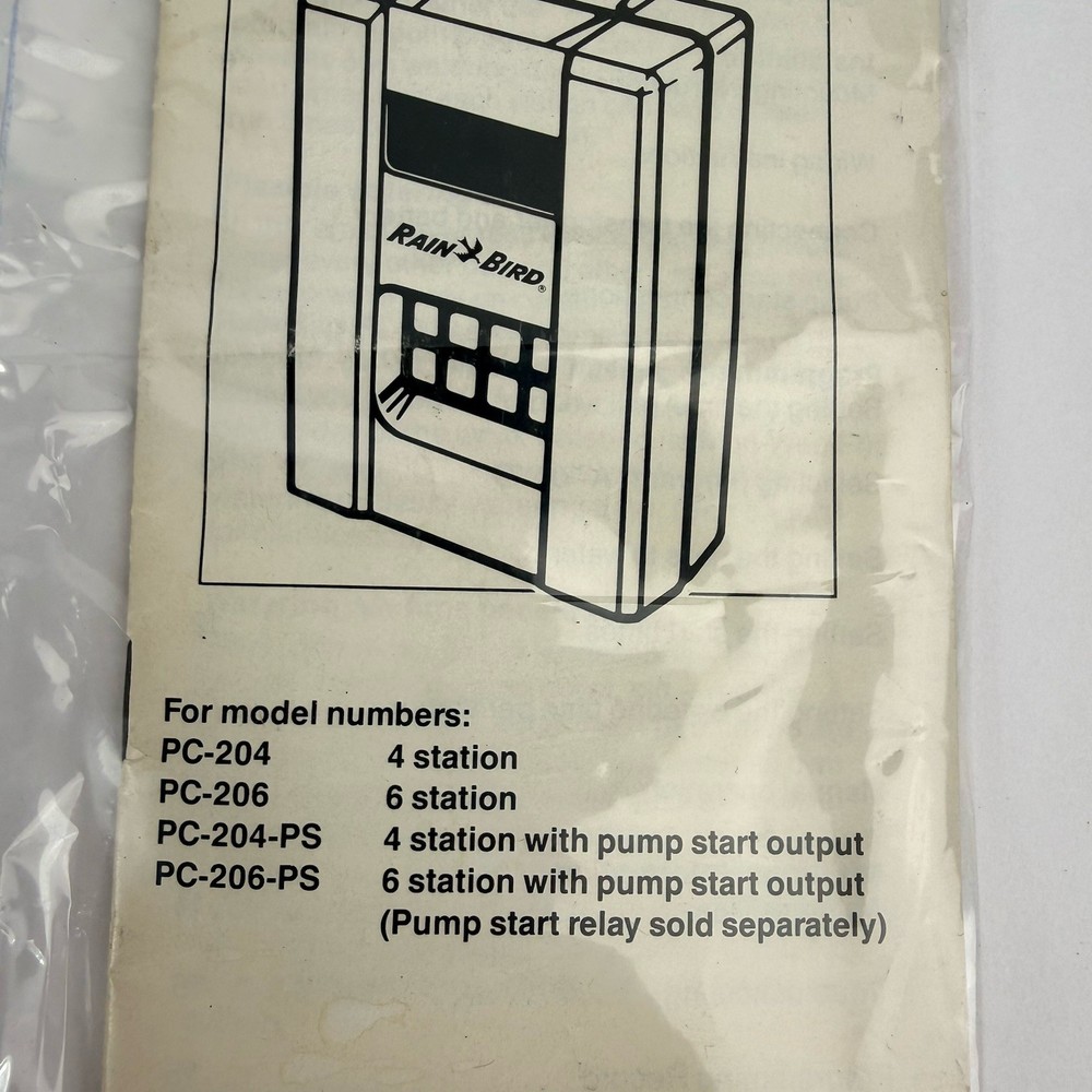 Rain Bird 6 Station Dual Program Digital Sprinkler Timer PC206 Instructions