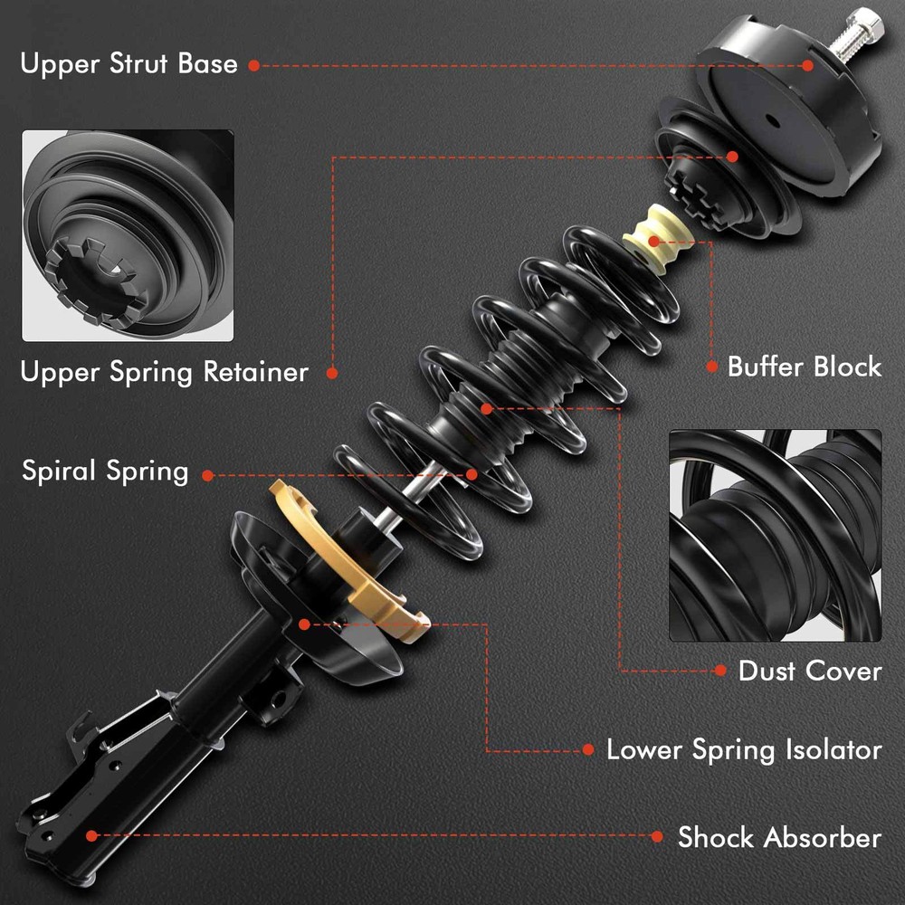 Front Complete Strut & Coil Spring Assembly for Mazda CX9 2016 2017-2022 L4 2.5L