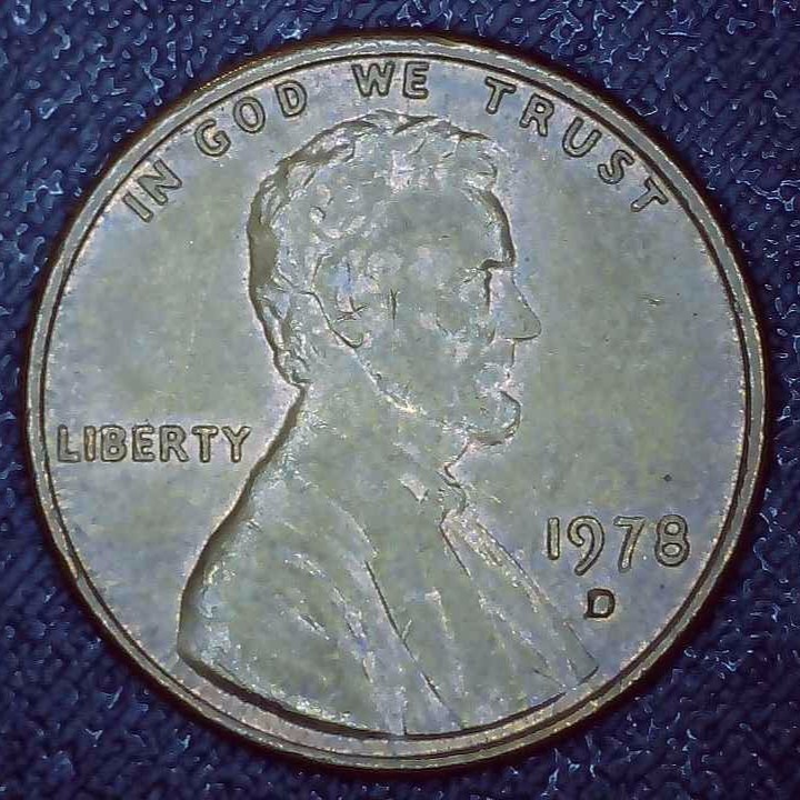 1978 D Lincoln Penny error filled mintmark