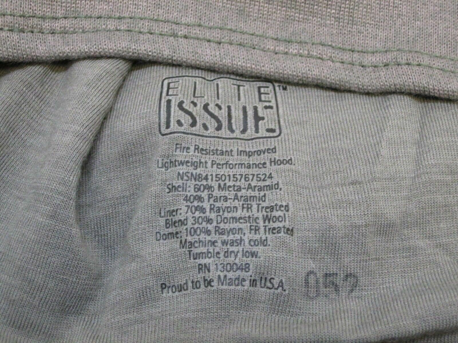 ARMY ELITE ISSUE US MILITARY GREY BALACLAVA FLASH-HOOD FIRE RESISTANT SKI MASK