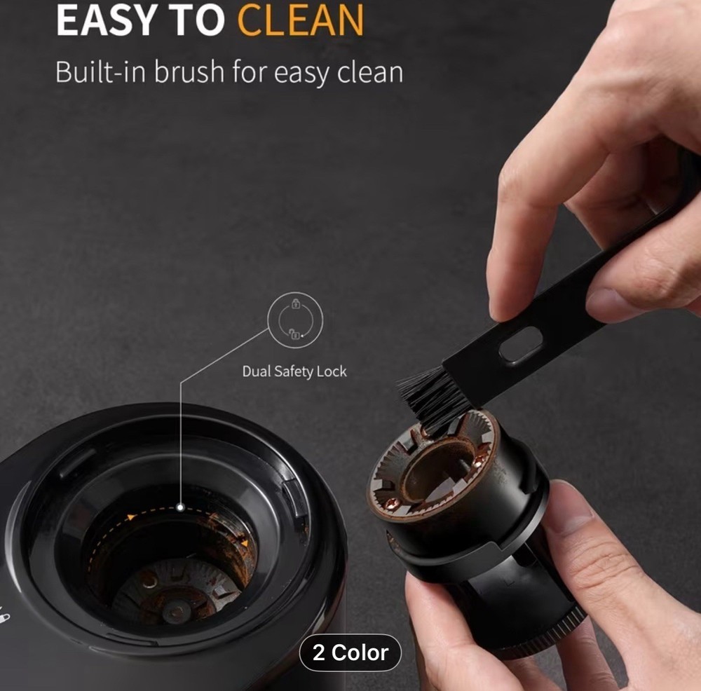 Electric Coffee Grinder with Adjustable Burrs 16 Precise Grinder Settings Black