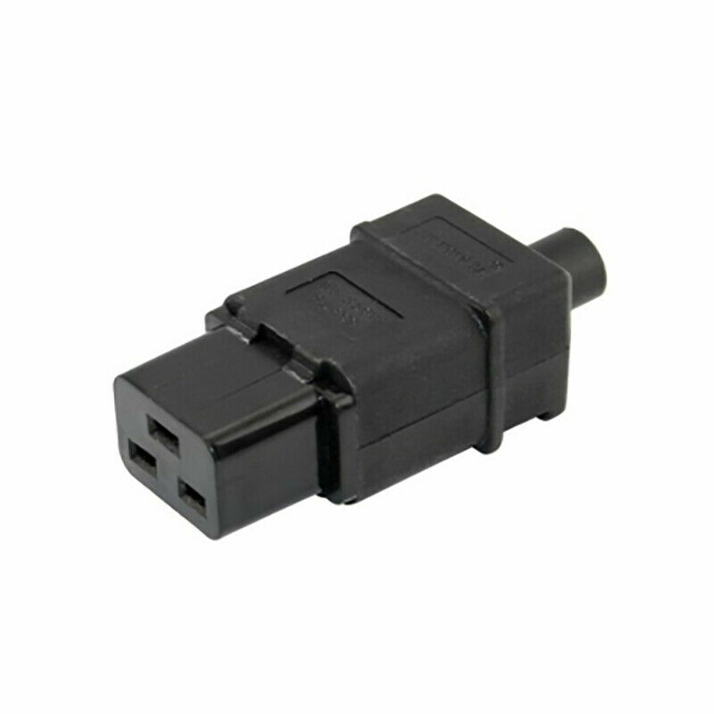 IEC320 C19 Socket C20 Plug Rewireable Power Cable Connector AC 250V 16A Black