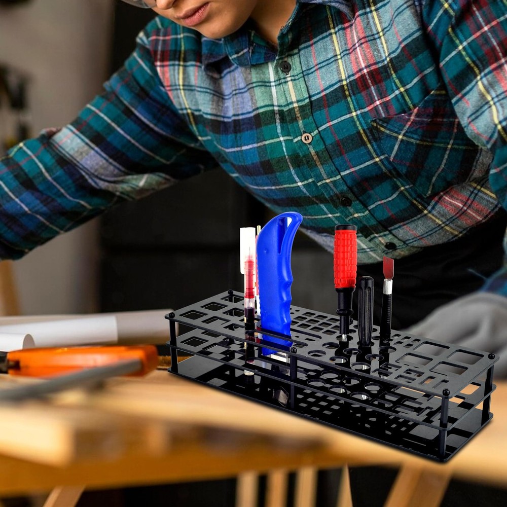 Screwdriver Storage Rack 63-Holes Acrylic Tool Stand Multi-Function Screwdriv...