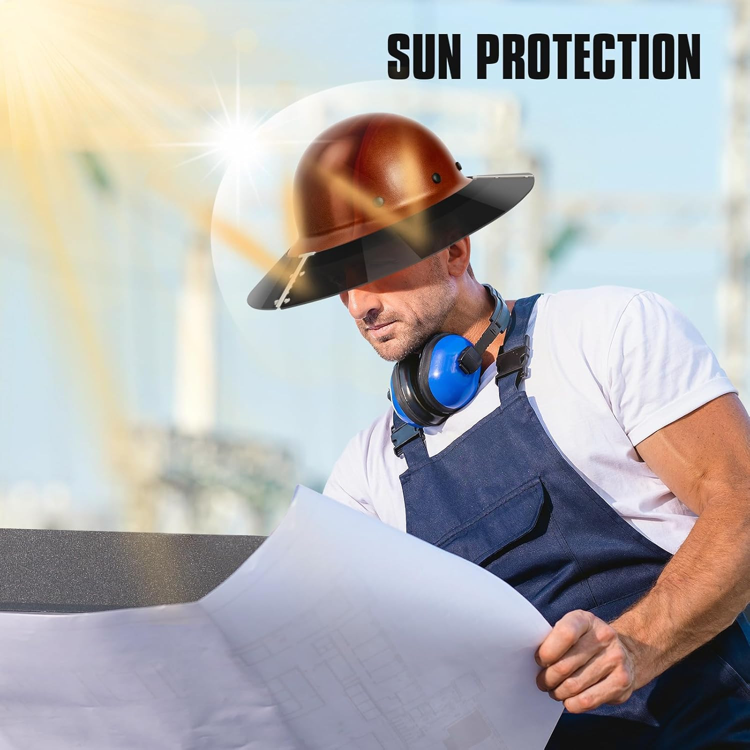 Hard Hat Sun Shade Visor Compatible with AFP Full Brim Hard Hat, Sun Protection