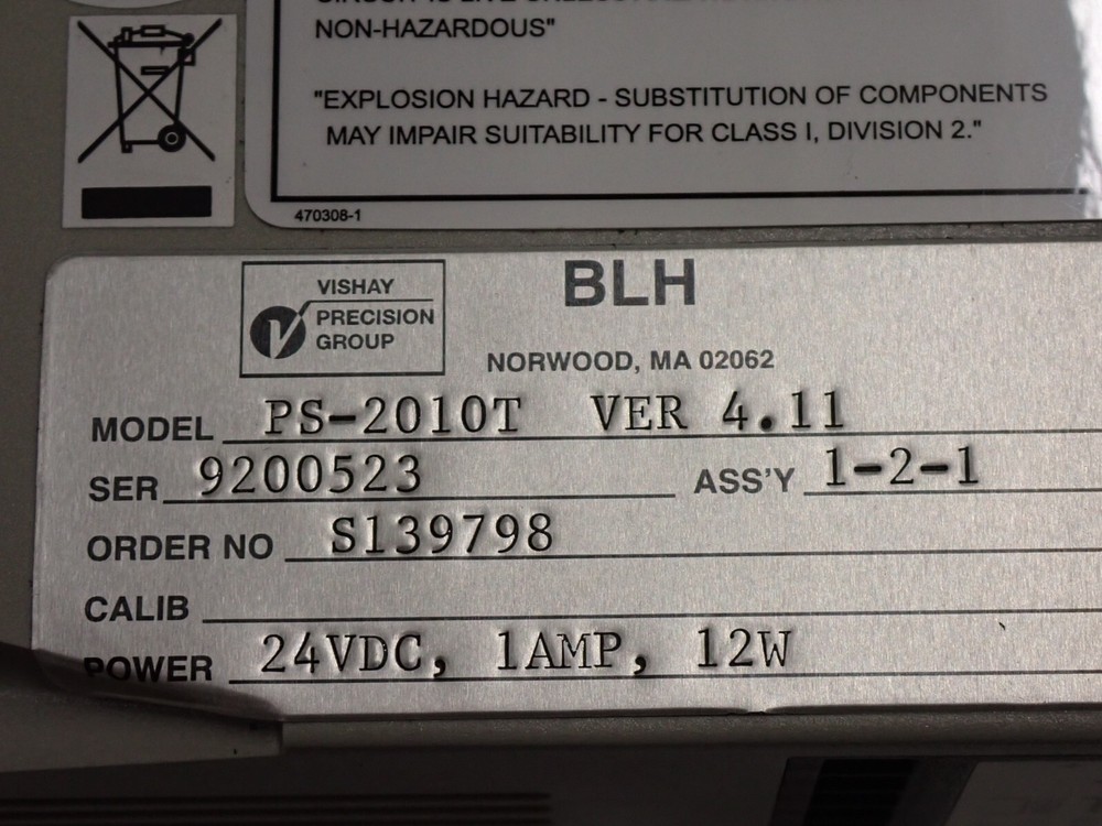 PS-2010T VER 4.11 VISHAY BLH CONTROLLER 24VDC NEW