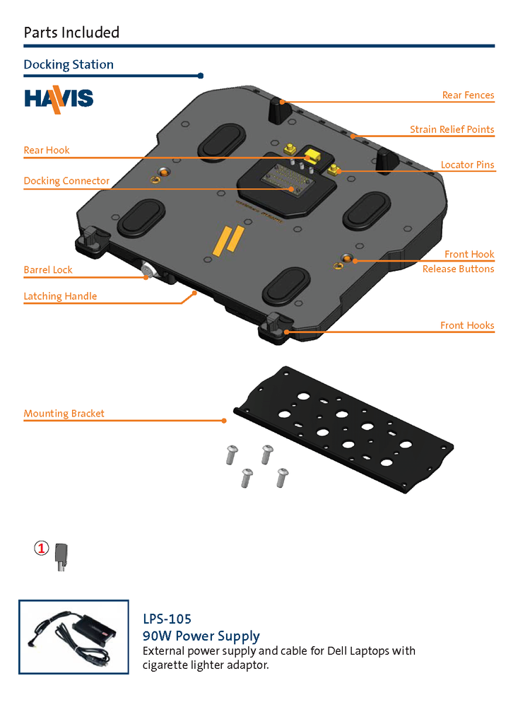 Havis DS-DELL-400 Basic Port Replication Triple High-Gain Antenna Dock Station