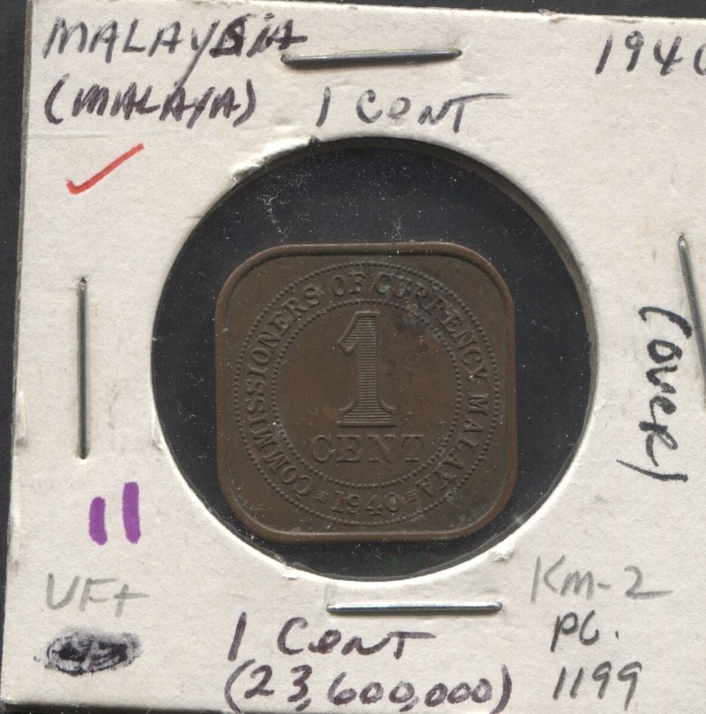 1940-VF+/Malaysia-1 Cent