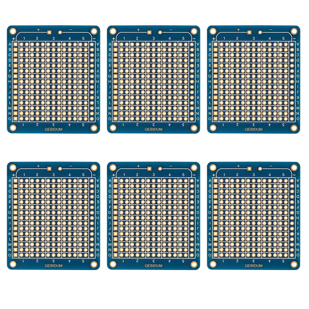6 Pack Mini Solderable Protoboard DIY PCB Arduino Projects Gold Pads