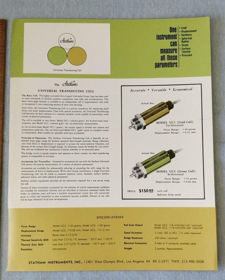 1950's Statham Industries ~ Catalog ~ Transcuding Cell