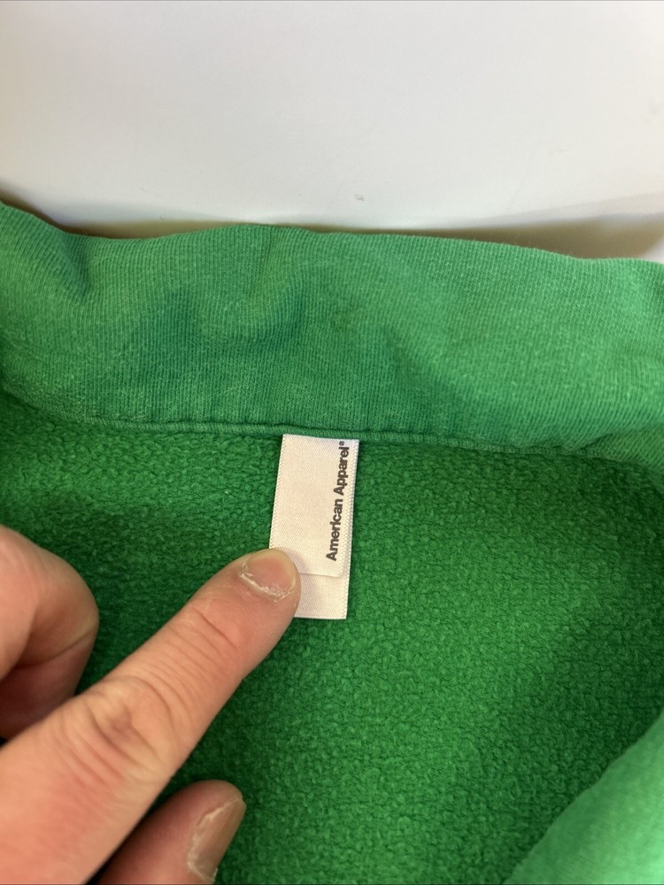 American Apparel Google Large Green zip Up Jacket
