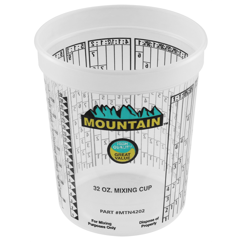 Mountain 4202 Disposable Quart Mixing Cup, 100 Count, Made in USA
