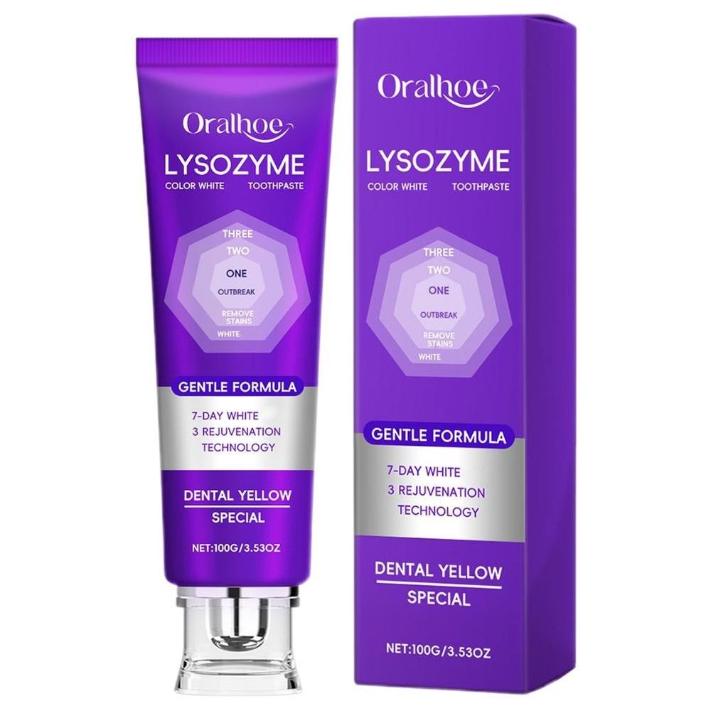 Lysozyme Whitening Toothpaste, 2026 Colour Correcting Purple Toothpaste 100g~