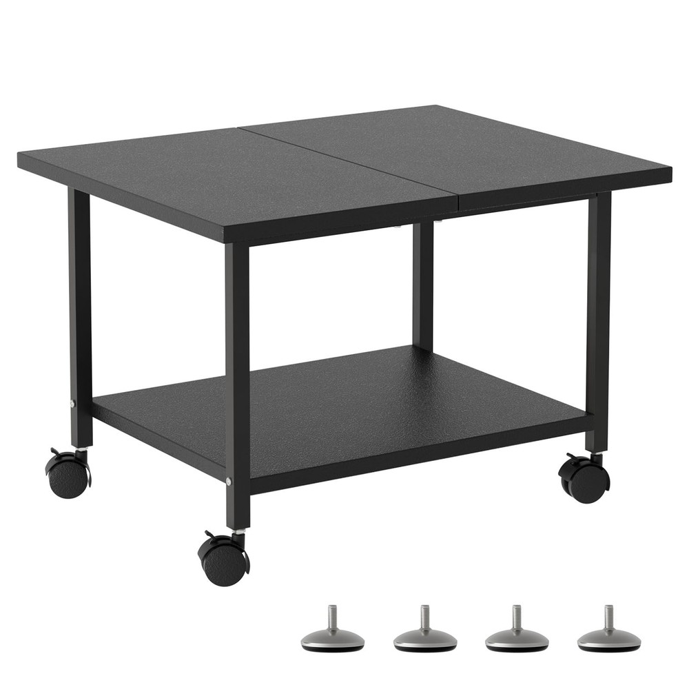 Printer Stand with Storage Under Desk Shelf, Desktop Printer Stand Organizer,...