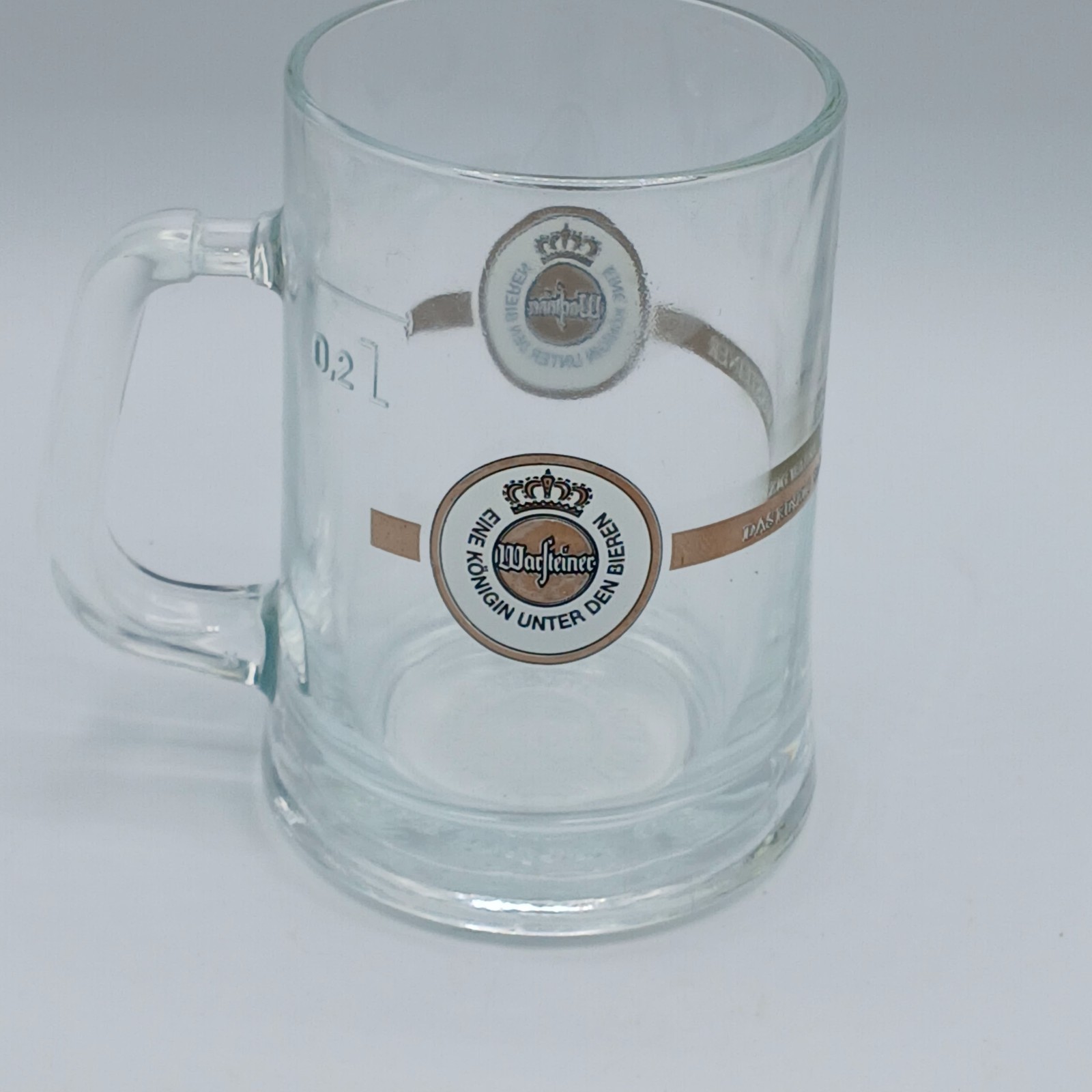 Warsteiner Glass Beer Mug Stein .2L Eine Konigin Unter Den Bieren Das Einzig