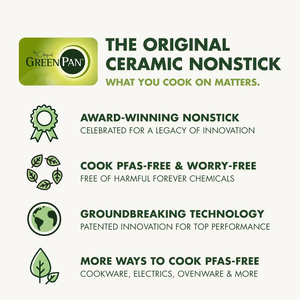 GreenPan Rio Advanced 10pc Ceramic Nonstick Cookware Set Black