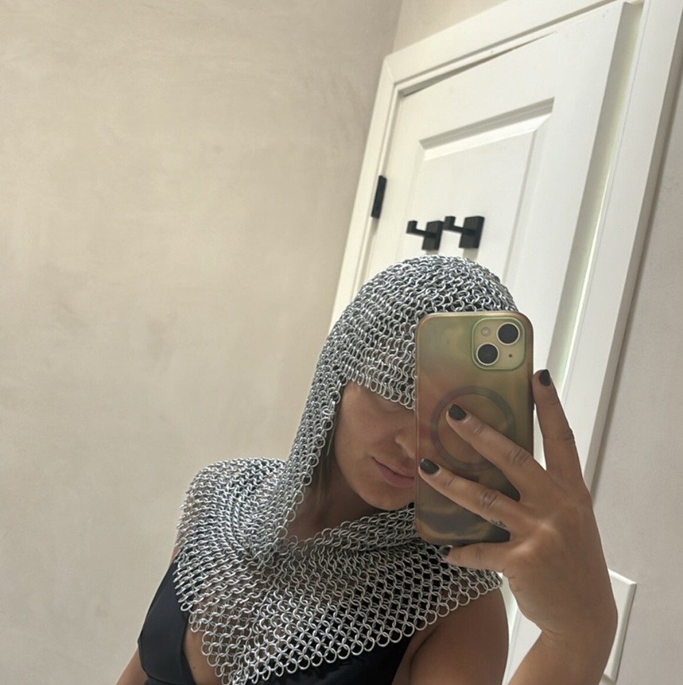 Chainmail Headpiece Metal Coif Handmade