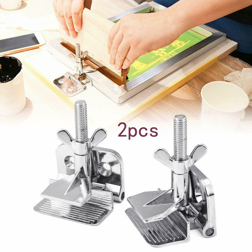 2pcs DIY Hobby Printer Silk Screen Printing Butterfly Frame Hinge Clamp New