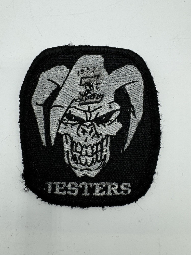 Jesters Black Patch Jester Skull MC Motorcycle Club Hook & Loop Military (?)