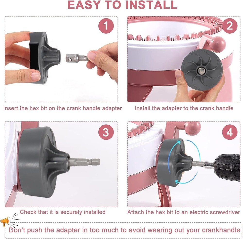 Time-Saving Knitting Machine Adapter with Electric Hex Bit for Quick Projects