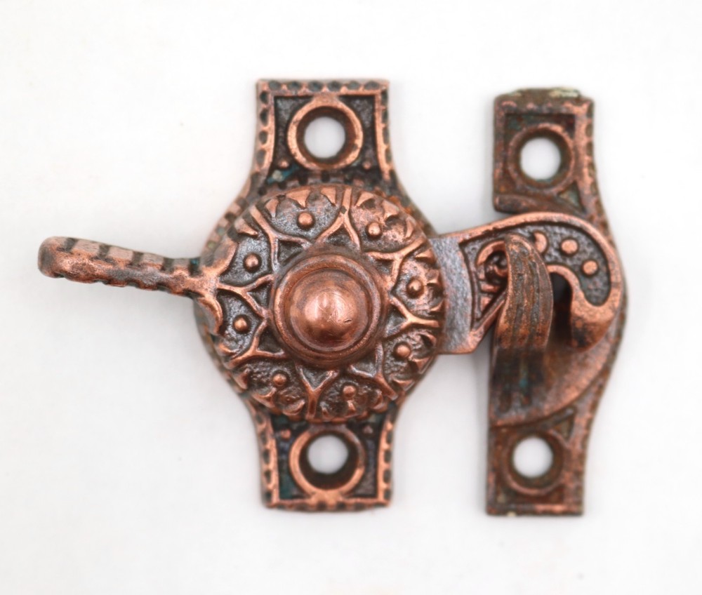 Victorian Copper Washed Cast Iron Window Sash Lock