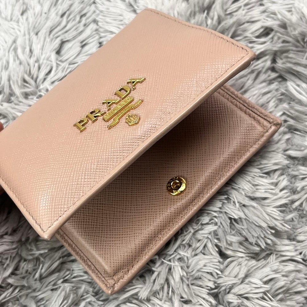 Authentic PRADA Saffiano Metal Compact Wallet excellent gift
