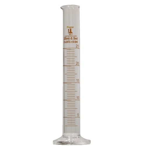 100ml Graduated Cylinder, PP, Printed Graduations, Karter Sci 251Z5 (Pack 25)
