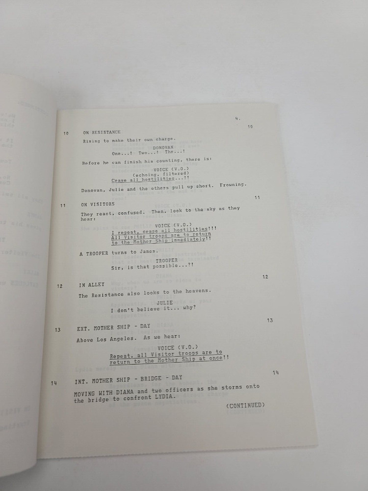 V / David Abramowitz 1985 TV Script, Series Finale episode "The Return"