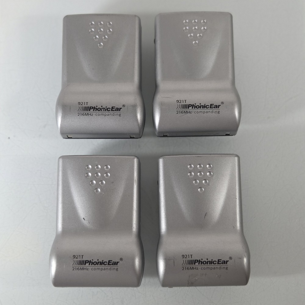 LOT OF 4 Bodyworn Transmitter 921T Radium 216MHz by Phonic Ear UNTESTED TURNS ON