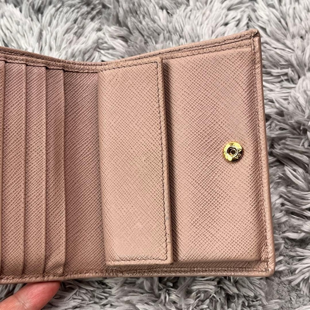 Authentic PRADA Saffiano Metal Compact Wallet excellent gift