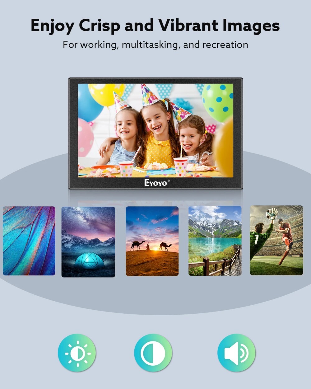 Eyoyo 5" Mini HDMI Monitor 800x480 Portable LCD Display HDMI/VGA/BNC/AV for CCTV