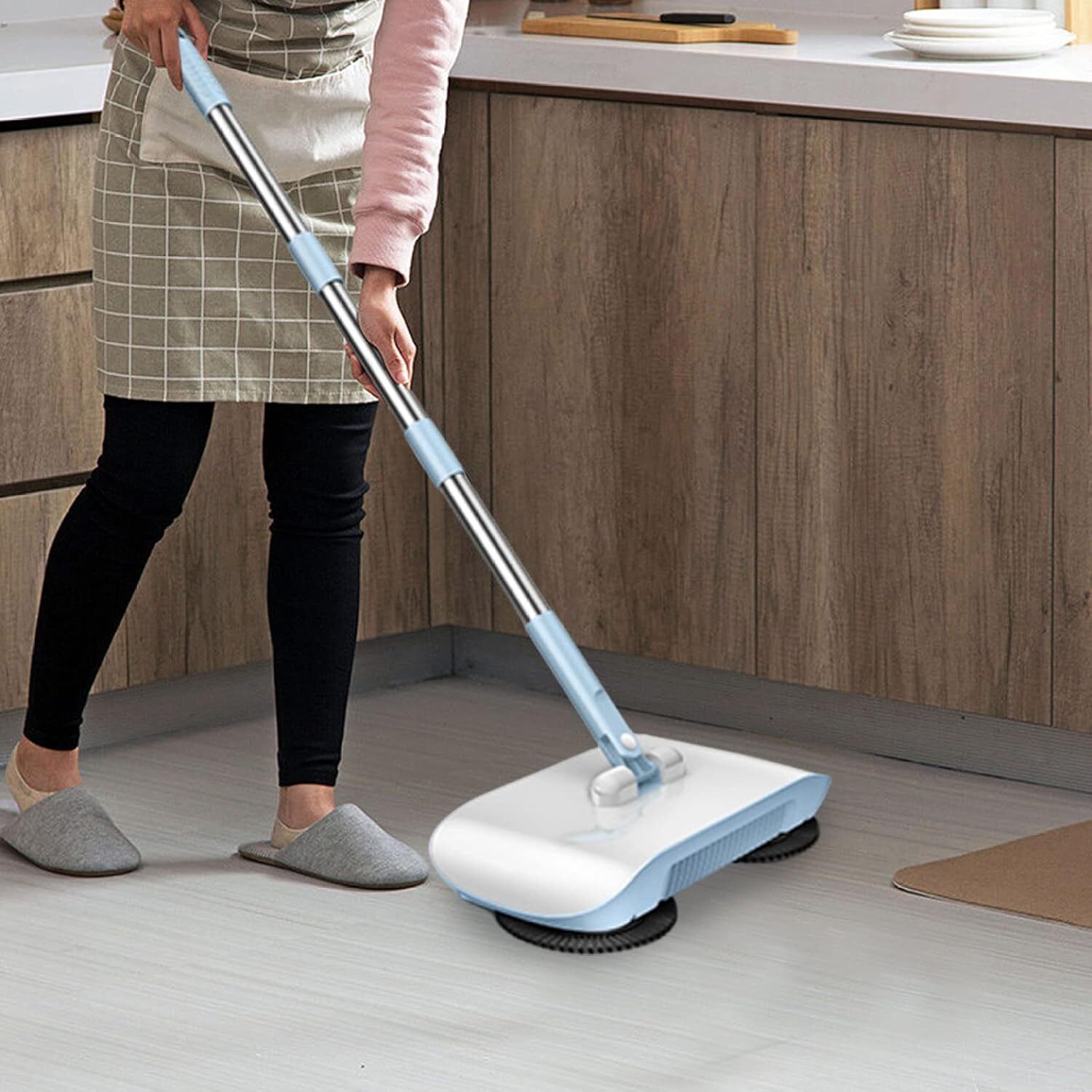 Wet/Dry Vacuum Cleaner Broom for Household Cleaning 180° Rotating Sweeping Mop