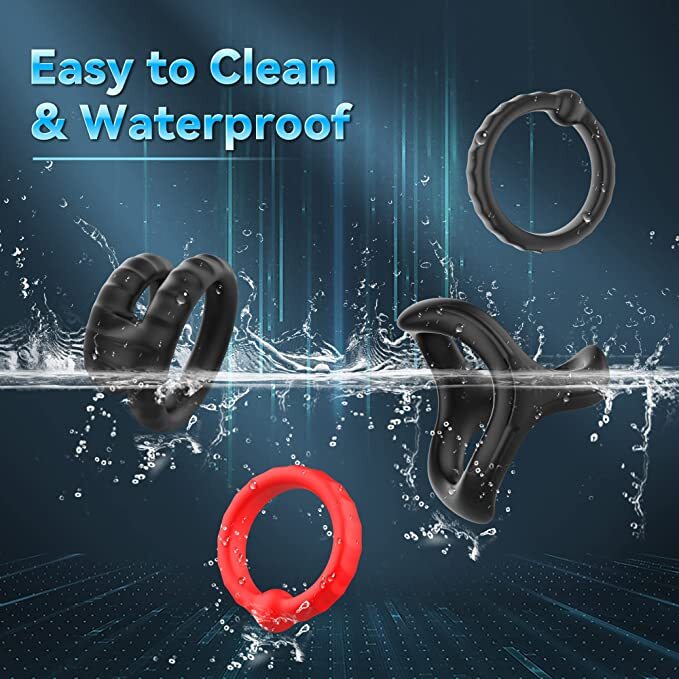 12PCS Cockring Set Silicone Erection Penis Ball Rings Adjustable Sex Toy For Men