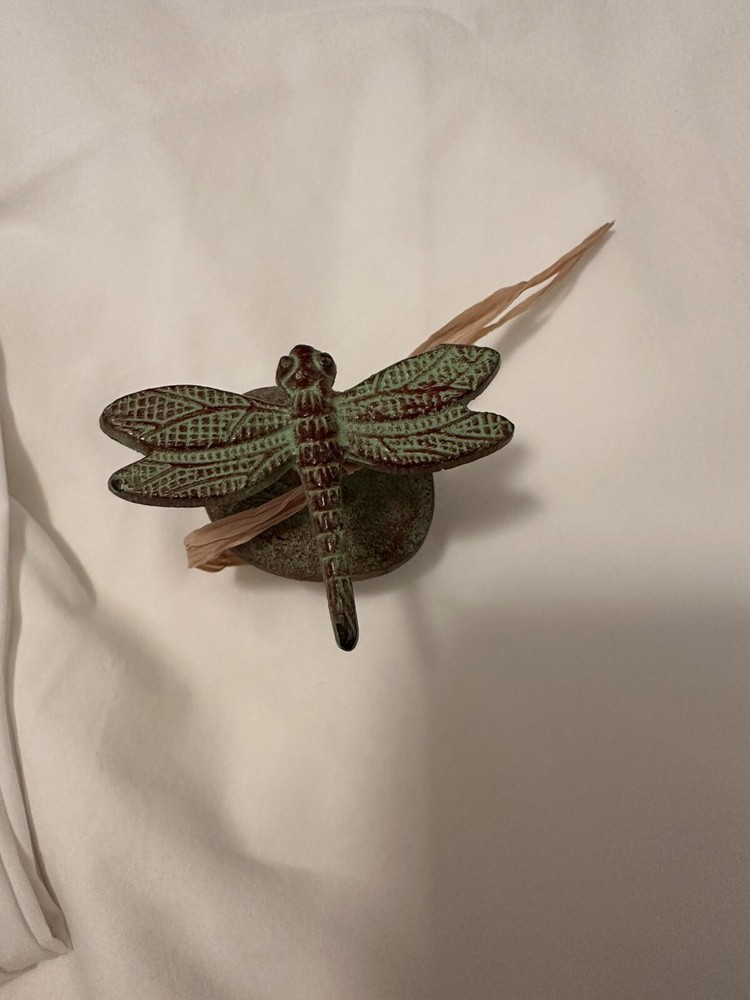 Metal Dragonfly Wine Stop Green Brown Never Used