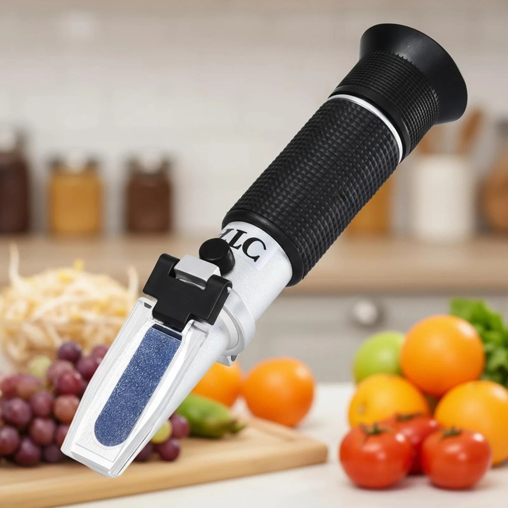 Portable Brix Refractometer with ATC, Accurate Dual Scale Brix Meter Specific..