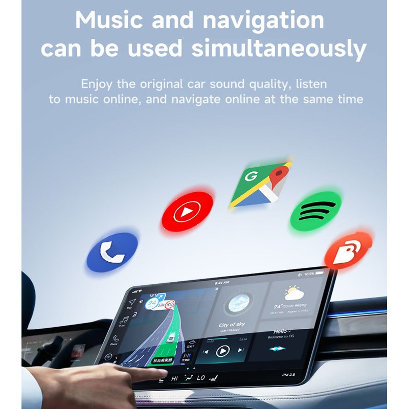 2025 Upgrade Wireless CarPlay Adapter USB for Apple IOS, Samsung Android