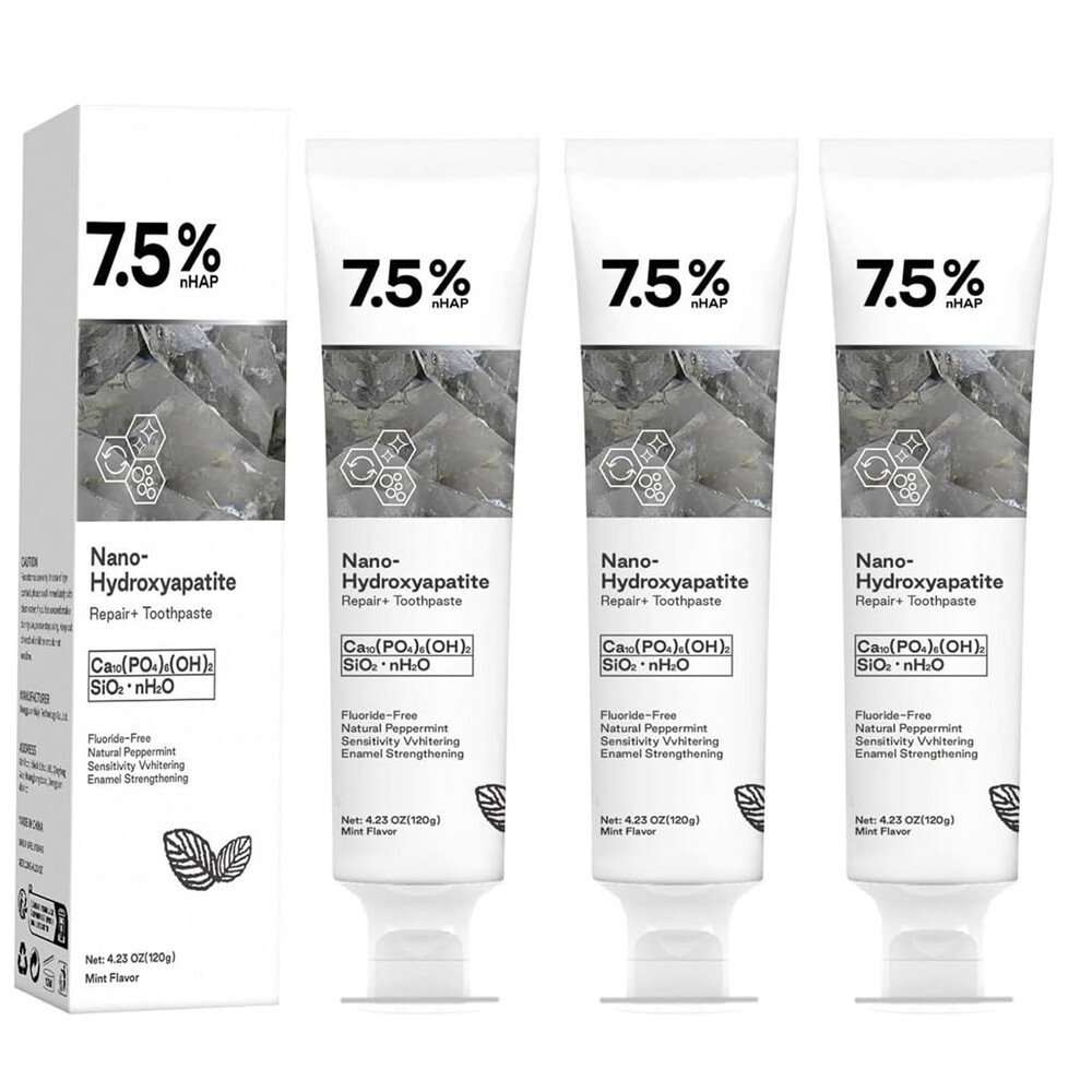 3X 7.5% Hap Nano-Hydroxyapatite Toothpaste Remove Deep Clean for Sensitive Teeth
