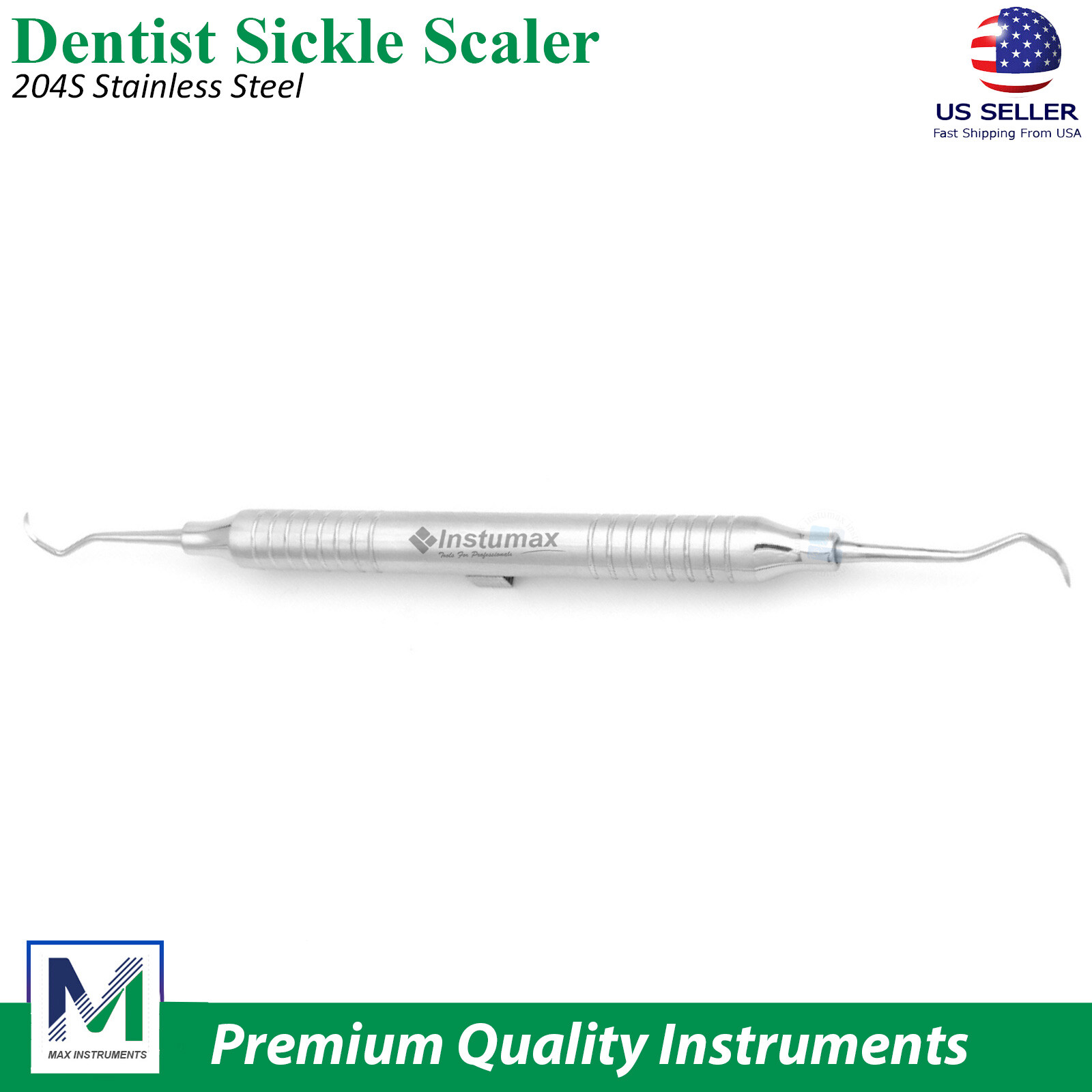Sickle Scaler 204S Dental Hand Instruments Pro Periodontal Hygiene Pick Tool New