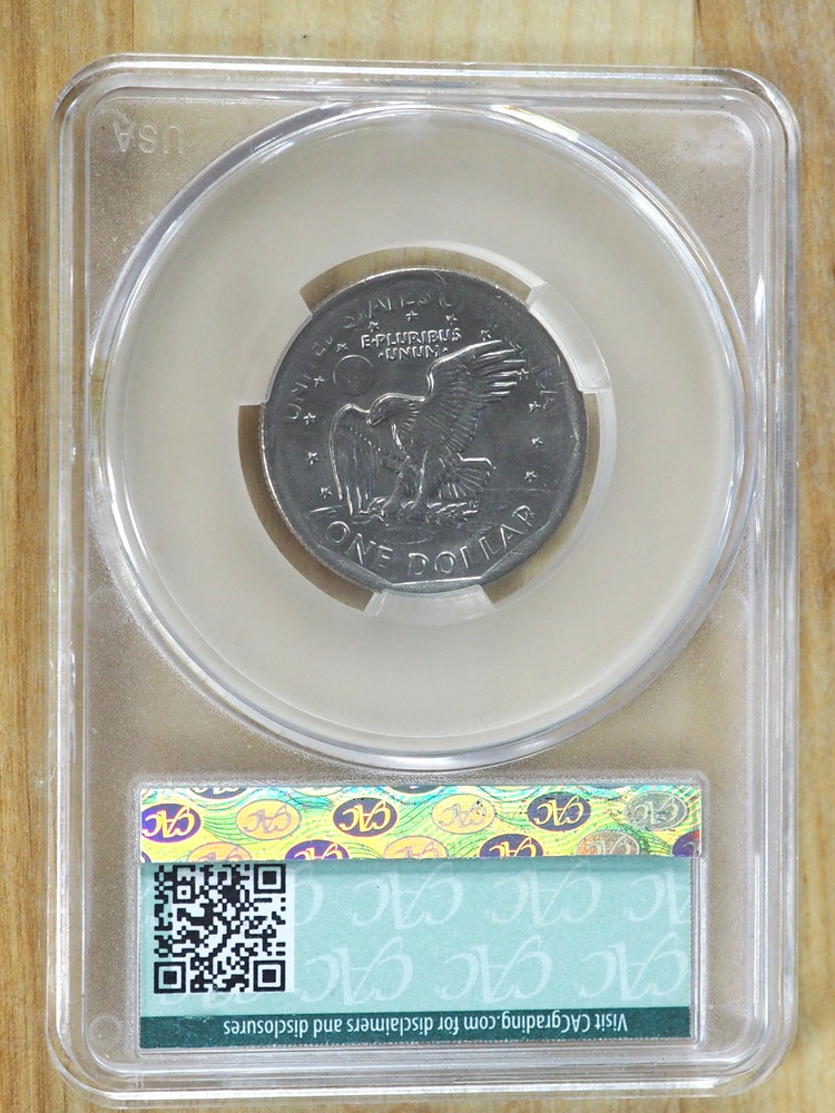 1979D $1 Susan B Anthony Dollar MINT ERROR Missing Clad Layer Obverse CAC MS64RD