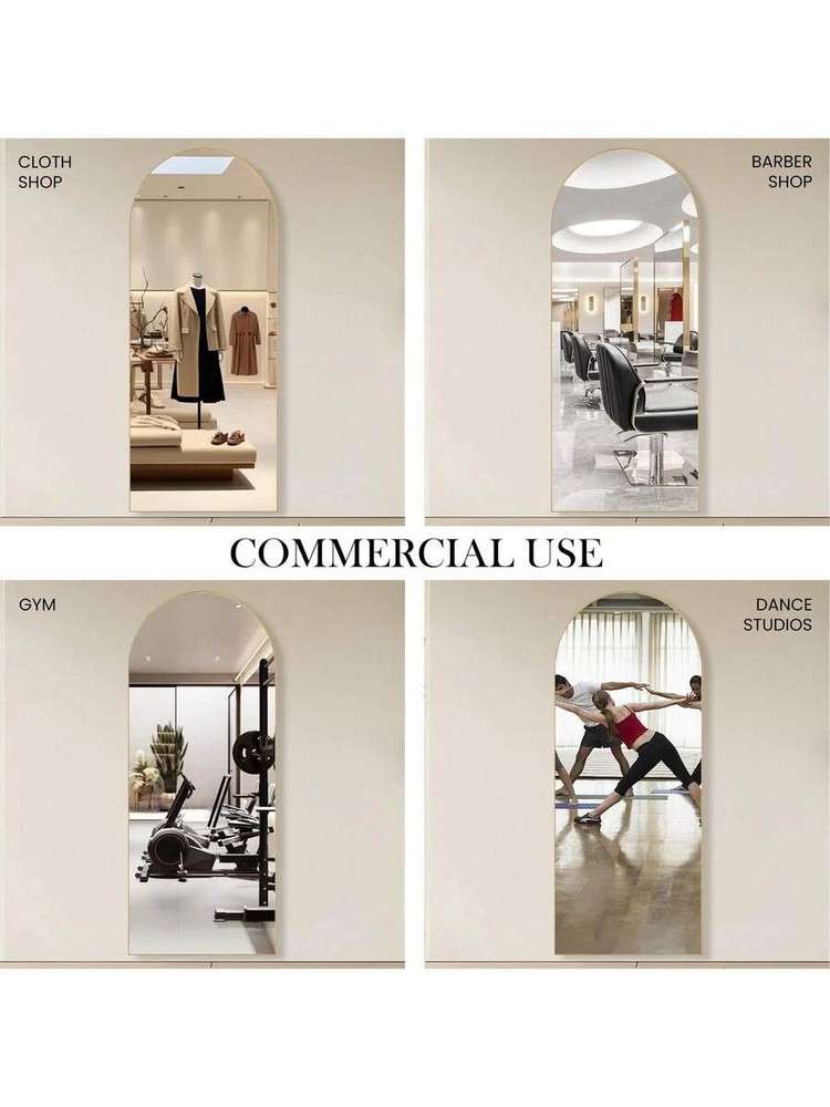 Arched Full Length Mirror, Standing Or Leaning Full Body Mirror With
