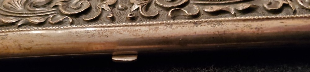 Antique 800 Silver Thistle Design Repousse Hammered Cigarette Case