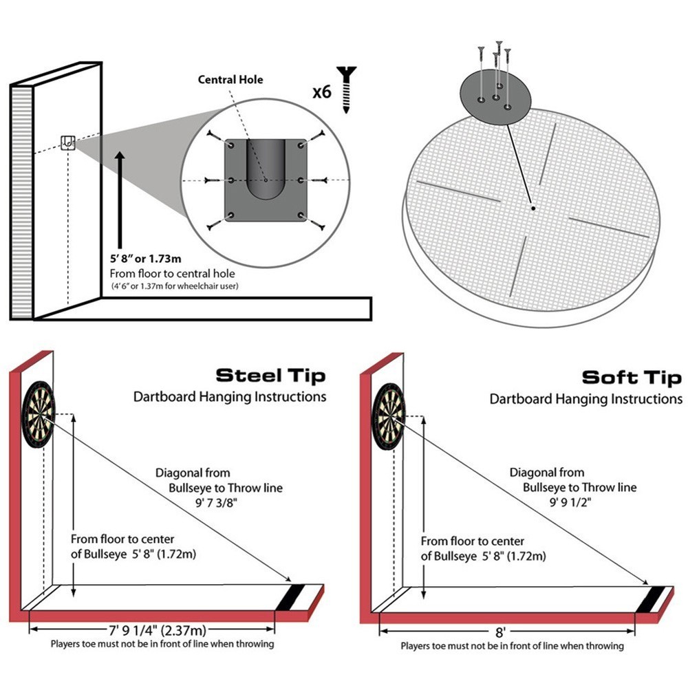 Secure Wall Hanging System for Dartboard Premium Material Easy to Install
