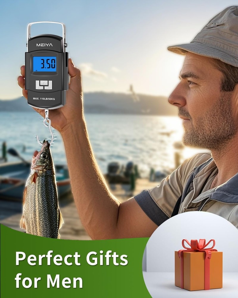 Durable Handheld Fish Scale 110lb Capacity - Auto Shut Off & Tare Function