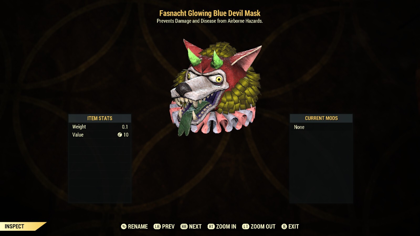 Glowing Blue Devil Mask  Xbox