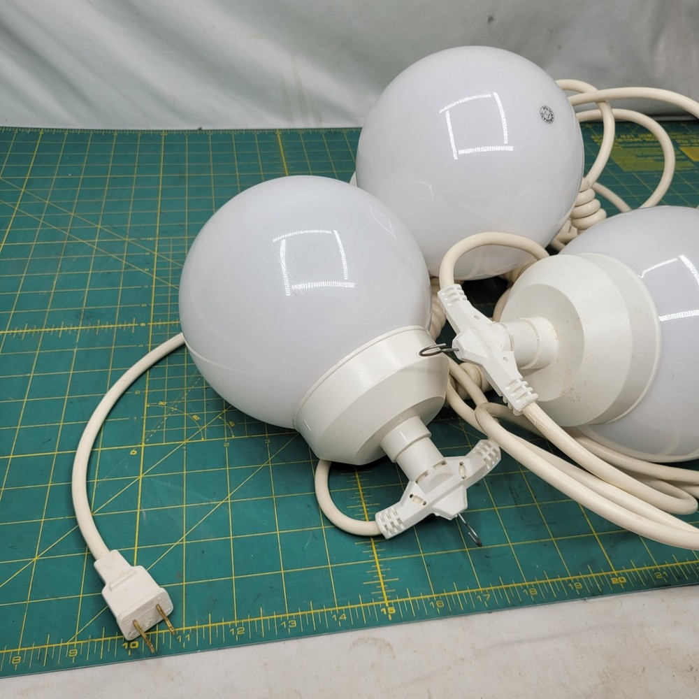 Round Globe Ball Patio Camping Party 3 Light String White