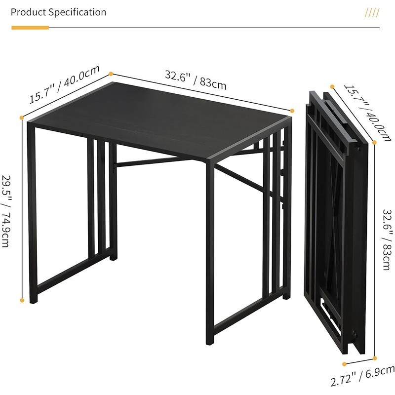 Folding Desk Space Saving Portable Computer Gaming Table Home Office Use