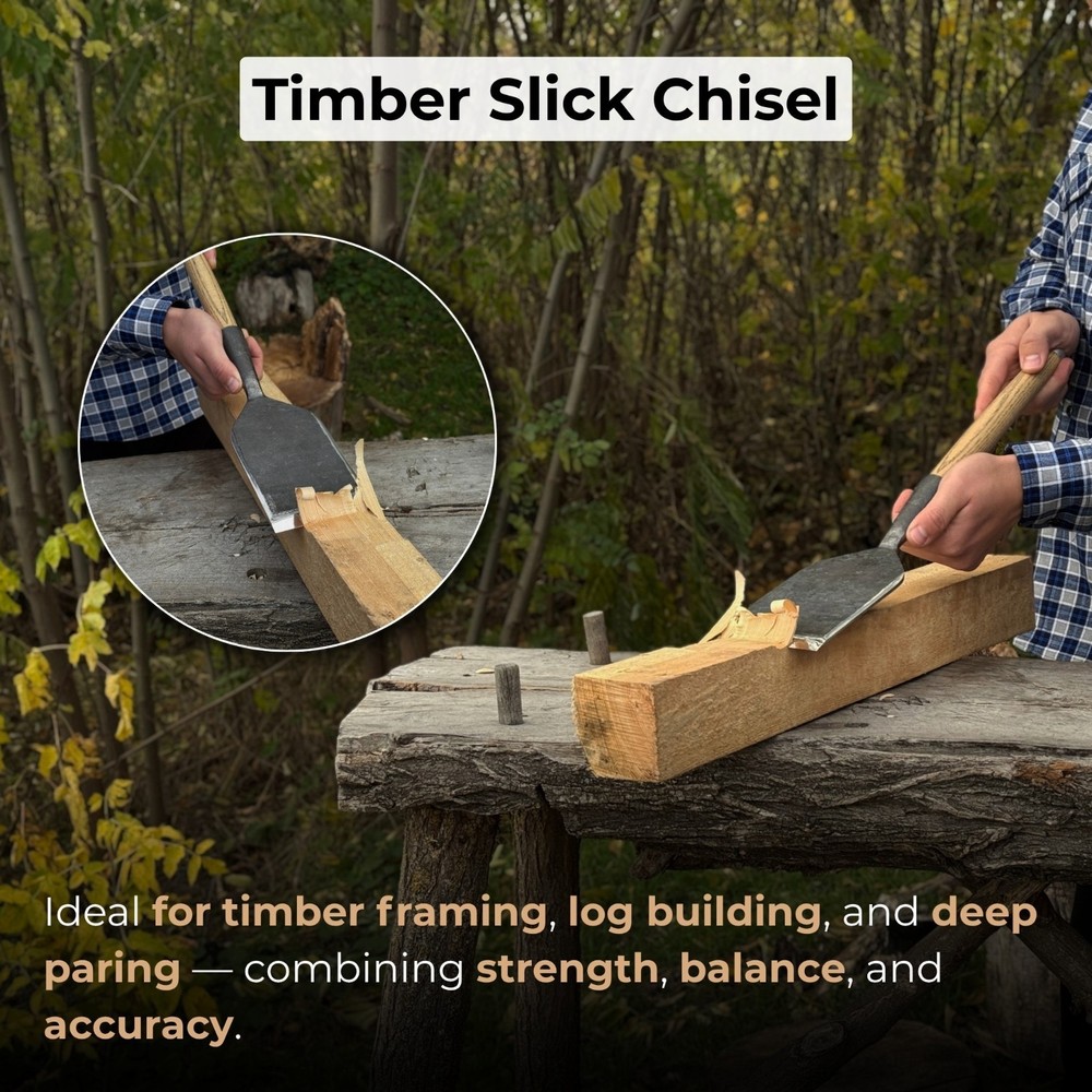 Multiple Sizes Hand-Forged Timber Slick Chisel Carbon Steel Woodworking Tool