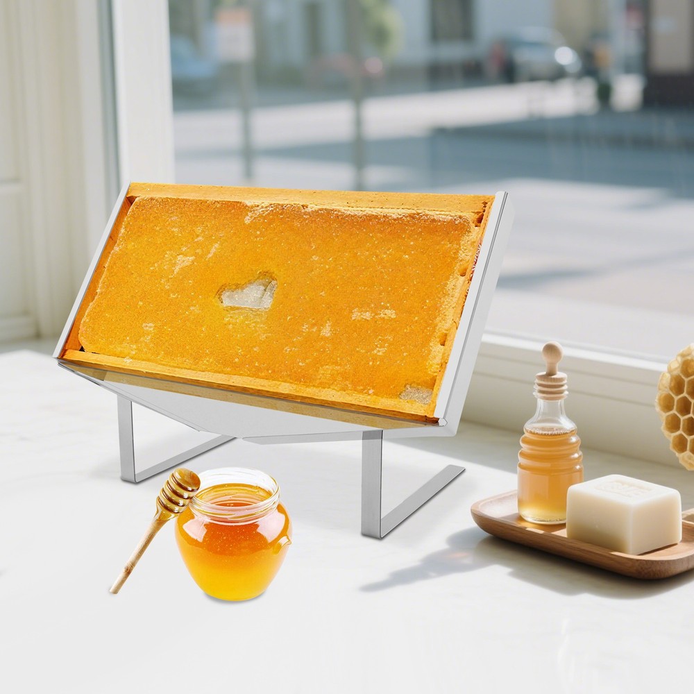 Honeycomb Frame Display Stand, Stainless Honey Uncapping Holder Frame Silver