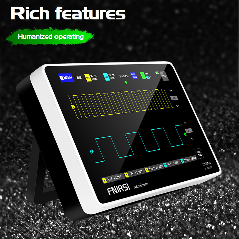 FNIRSI 1013D Dual Channel Touchable Panel Oscilloscope Mini 7" Touch Panel 2CH