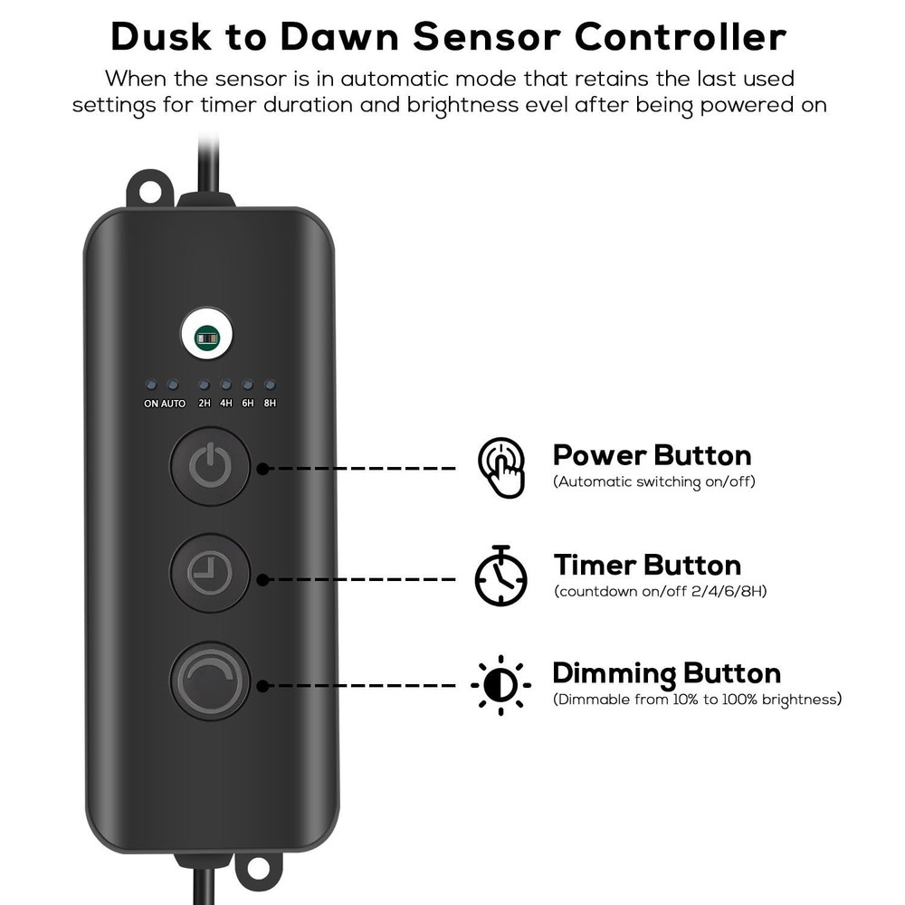 SUNTHIN Outdoor Landscape Lighting 8 Pack with Dusk to Dawn Sensor for Timer ...